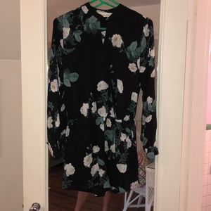 Black floral romper
